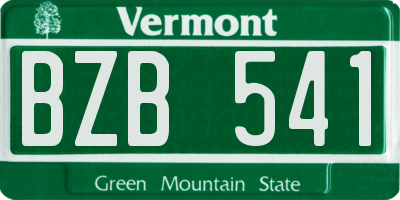 VT license plate BZB541