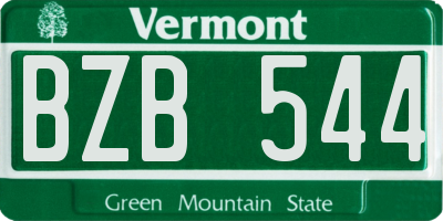 VT license plate BZB544
