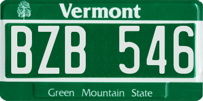 VT license plate BZB546