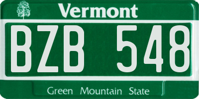 VT license plate BZB548