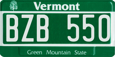 VT license plate BZB550