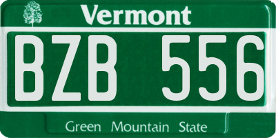 VT license plate BZB556