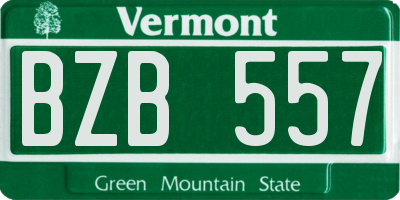 VT license plate BZB557