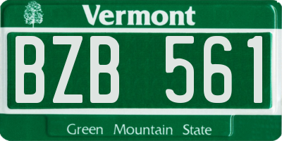 VT license plate BZB561