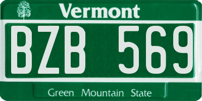 VT license plate BZB569