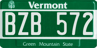 VT license plate BZB572