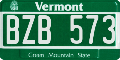 VT license plate BZB573
