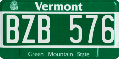 VT license plate BZB576
