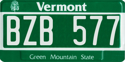 VT license plate BZB577