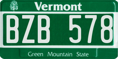VT license plate BZB578