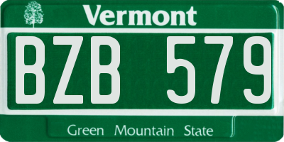 VT license plate BZB579