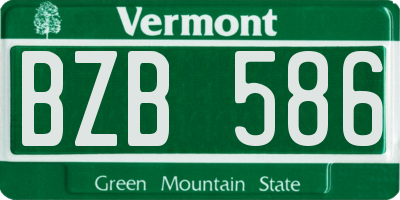 VT license plate BZB586