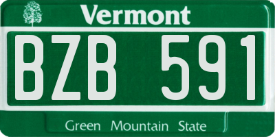 VT license plate BZB591