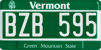 VT license plate BZB595