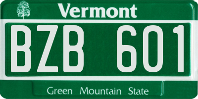 VT license plate BZB601