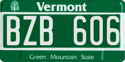 VT license plate BZB606