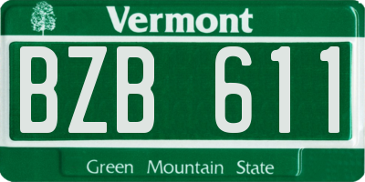 VT license plate BZB611