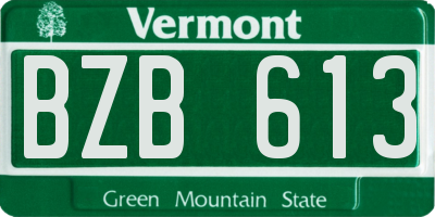 VT license plate BZB613