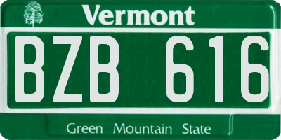 VT license plate BZB616