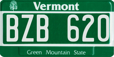 VT license plate BZB620