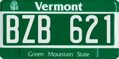 VT license plate BZB621