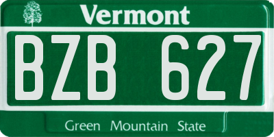 VT license plate BZB627