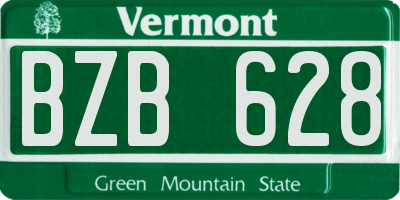 VT license plate BZB628