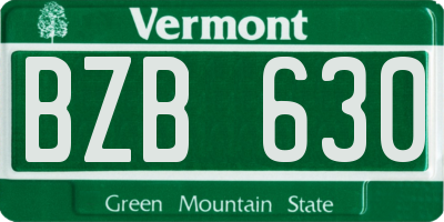 VT license plate BZB630