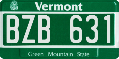 VT license plate BZB631