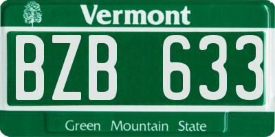 VT license plate BZB633
