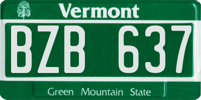 VT license plate BZB637
