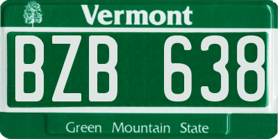 VT license plate BZB638