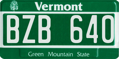 VT license plate BZB640