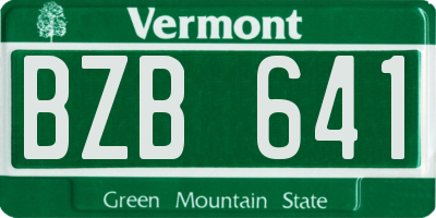 VT license plate BZB641