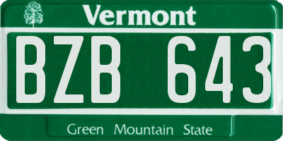 VT license plate BZB643