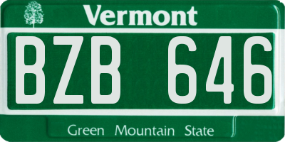 VT license plate BZB646
