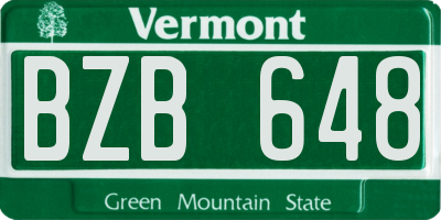 VT license plate BZB648
