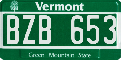 VT license plate BZB653
