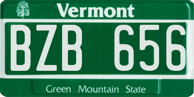 VT license plate BZB656