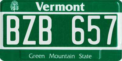 VT license plate BZB657