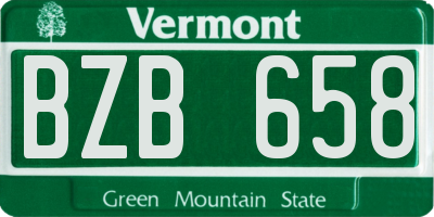 VT license plate BZB658