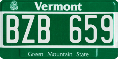 VT license plate BZB659