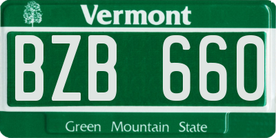 VT license plate BZB660