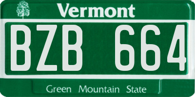 VT license plate BZB664