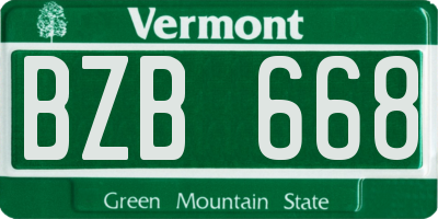 VT license plate BZB668