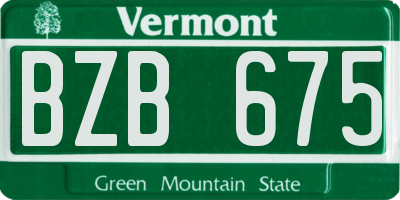 VT license plate BZB675