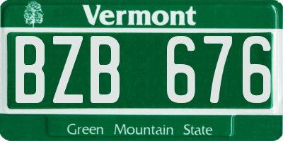 VT license plate BZB676