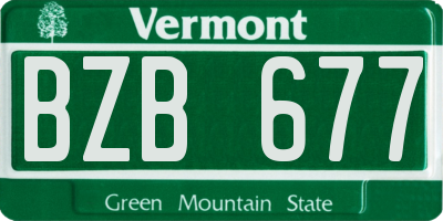 VT license plate BZB677