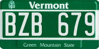 VT license plate BZB679
