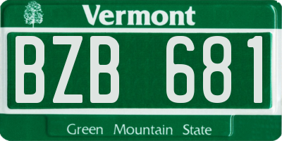 VT license plate BZB681